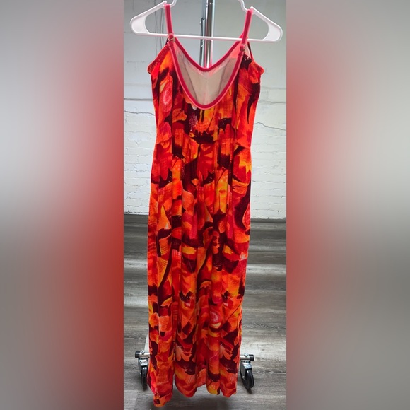 Vintage 1970s DeWeese Design Orange Maxi Sundress - Picture 2 of 3